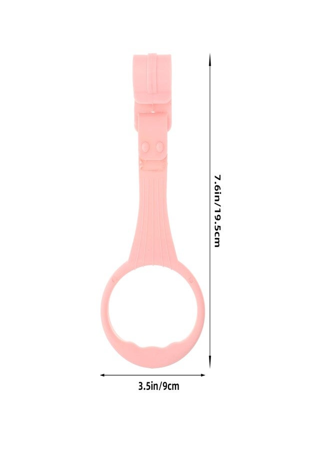SAFIGLE 4pcs Pull up Rings Standing Walker Crib Tool Ring Playpen Crib Hook Help Stand Up Walking Training Tool for Newborn Pink Supplies - Image 2